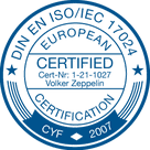 Cyf siegel zur zertifizierung nach din en iso iec 17024 einfache version